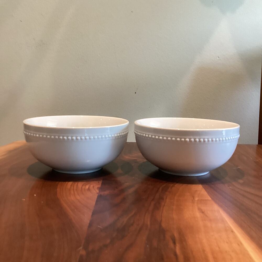 Porcelain Beaded Rim Cereal Bows
